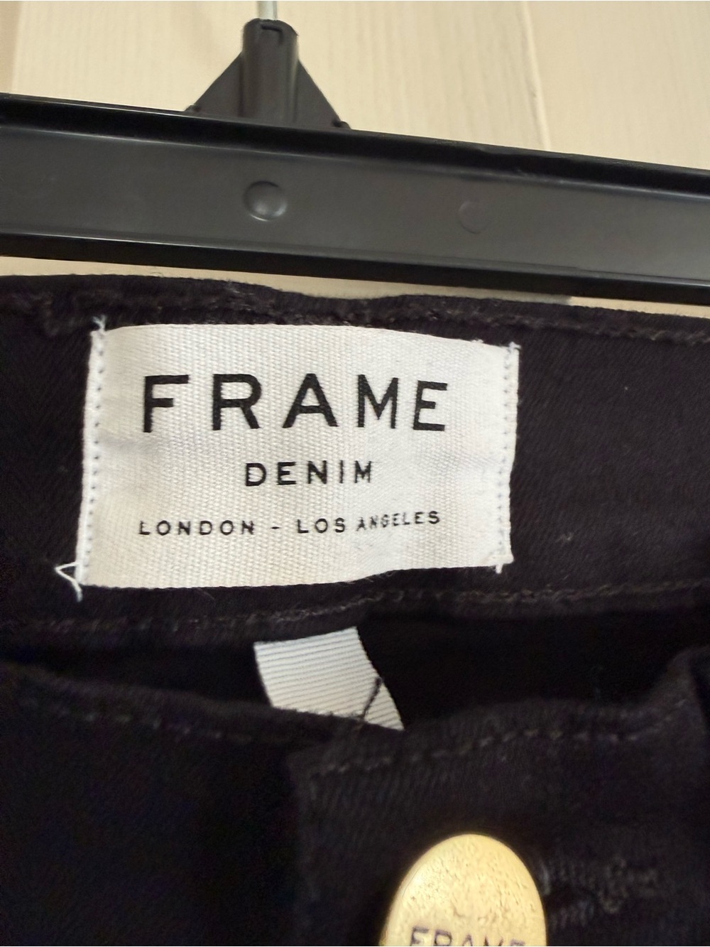 Frame Denim Black Ankle Flared Jeans with Frayed Hem - Picture 3 of 4